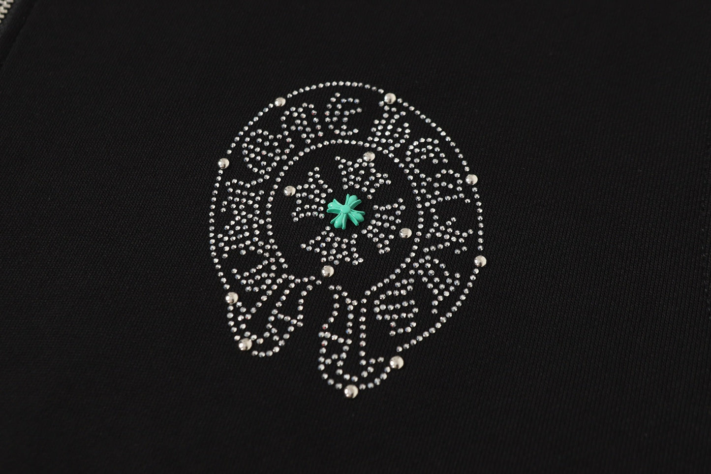Chrome Hearts カラフルラインストーン パーカー - ブラック ゴシック ストリート スウェットシャツ 2608 