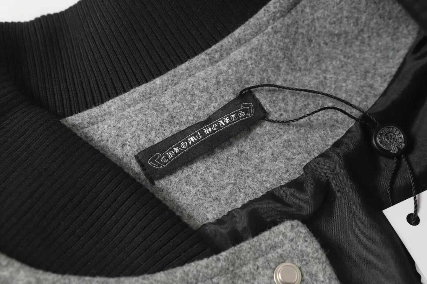 Chrome Hearts マルチクロス バーシティジャケット - グレーブラック ストリートジャケット 2215 