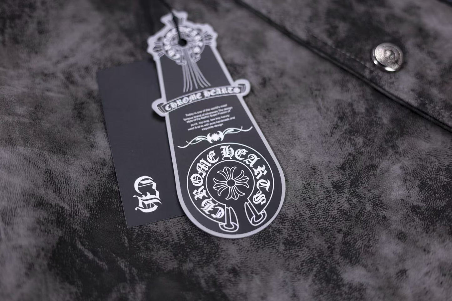 Chrome Hearts フルール・ド・リス パッチ バーシティジャケット - グレー タイダイ アウターウェア A5588 