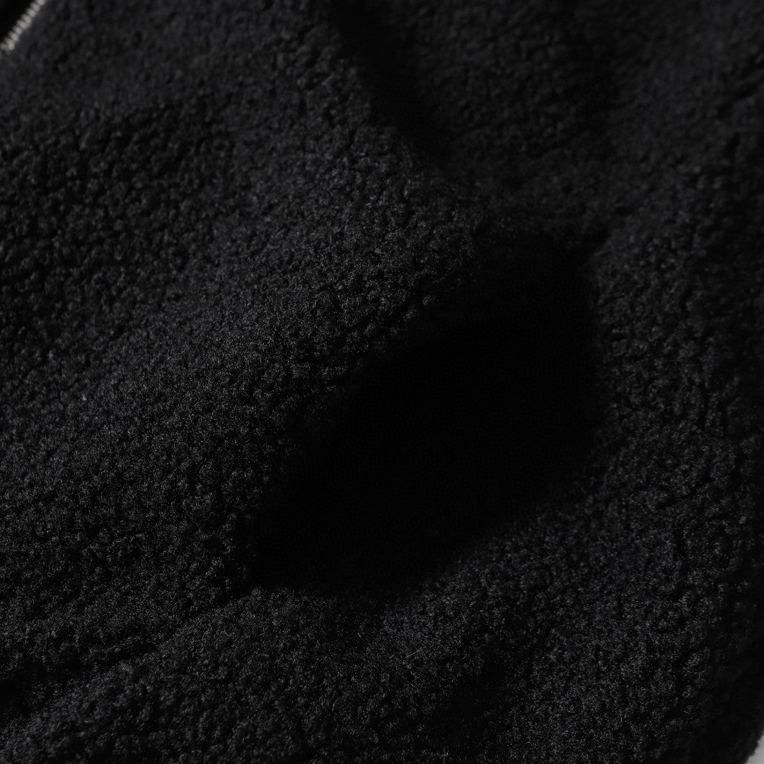 Chrome Hearts ホースシュー刺繍シェルパジャケット - ブラッククリームゴシックコート 825 