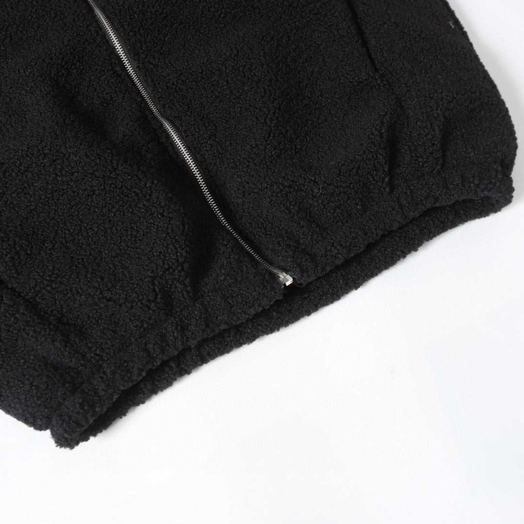 Chrome Hearts ホースシュー刺繍シェルパジャケット - ブラッククリームゴシックコート 825 