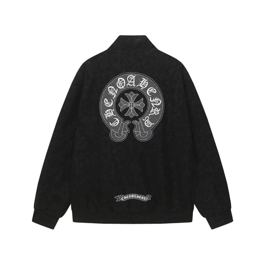 Chrome Hearts ホースシュークロスジャケット - ブラックストリート刺繍コート 8800 