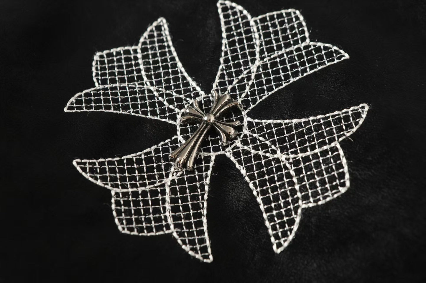 Chrome Hearts ホースシュークロスジャケット - ブラックストリート刺繍コート 8800 