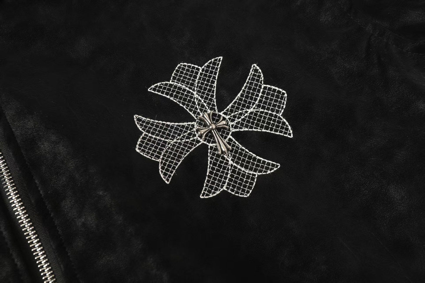 Chrome Hearts ホースシュークロスジャケット - ブラックストリート刺繍コート 8800 