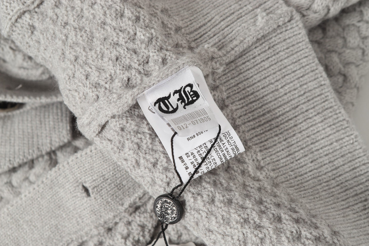 Chrome Hearts ゴシッククロス ニットカーディガン - ブラックグレー ストリートウェア ジャケット 904 