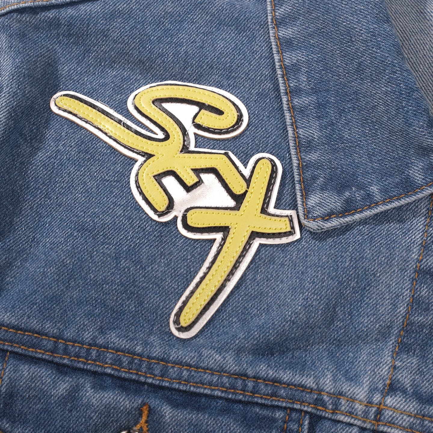 Chrome Hearts パッチワーク デニムジャケット - ヴィンテージブルー ゴシック ストリートジャケット 0789 